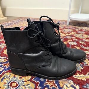 Aldo Black Lace-Up Ankle Booties
